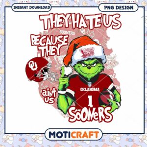 Oklahoma Sooners Grinch Christmas PNG Instant Download