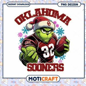 Oklahoma Sooners Grinch Holiday PNG Design Download