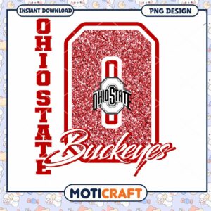 Ohio State Buckeyes Glitter PNG Instant Download Design