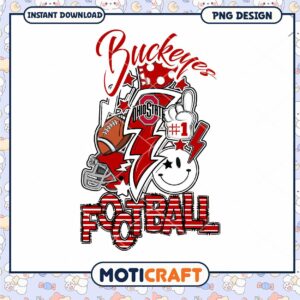 Ohio State Buckeyes Football PNG Design Instant Download