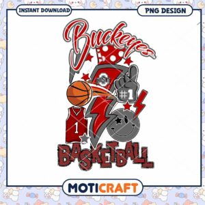 Ohio State Buckeyes Basketball PNG Design Downloadable Art