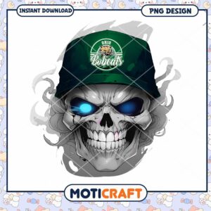Ohio Bobcats Skull Design PNG Instant Download Art
