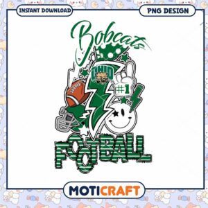 Ohio Bobcats Football PNG Design Instant Download Art