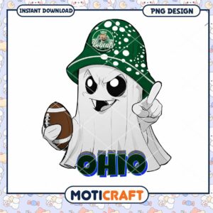 Ohio Bobcats Ghost Football PNG Art Instant Download