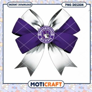Northwestern Wildcats Purple Bow PNG Digital Download