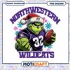 Northwestern Wildcats Holiday Grinch Football PNG Design