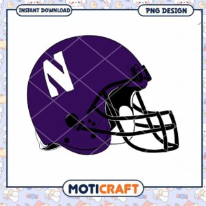 Northwestern Football Helmet PNG Instant Download Design