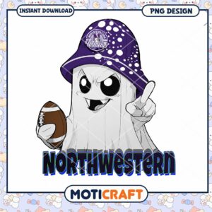 Northwestern Wildcats Ghost Football PNG Instant Download