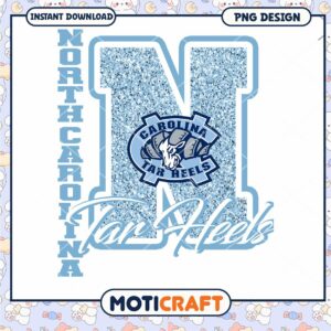 North Carolina Tar Heels Glittery PNG Digital Design