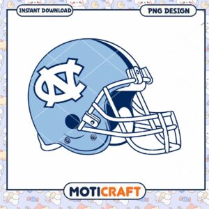 North Carolina Football Helmet PNG Instant Download Design