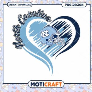 North Carolina Football Heart PNG Design for Download