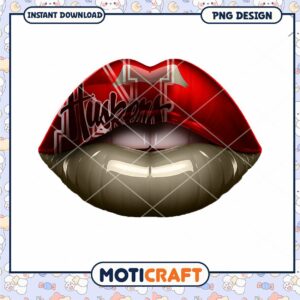 Nebraska Huskers Lip Art PNG Design for Instant Download