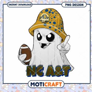 NC A&T Ghost Football PNG Design for Instant Download