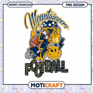 Mountaineers Football PNG Graphic for Instant Download