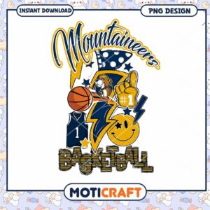 Mountaineers Basketball PNG Design Instant Download Art