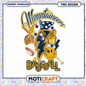 Mountaineers Baseball PNG Design for Instant Download