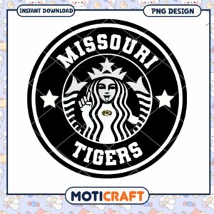 Missouri Tigers Starbucks Style PNG Digital Download Art