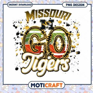 Missouri Tigers Go Team Spirit PNG Instant Download Design