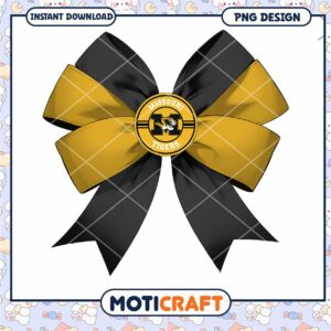 Missouri Tigers Black and Gold Bow PNG Design Download