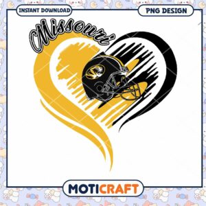 Missouri Football Heart Design Instant Download PNG
