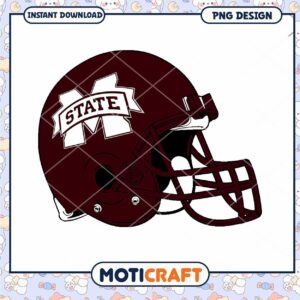 Mississippi State Football Helmet PNG Instant Download Design