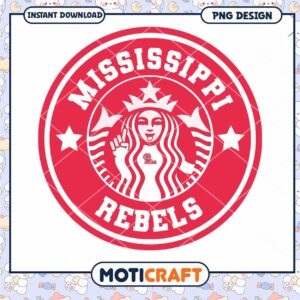 Mississippi Rebels Starbucks Style PNG Download Design