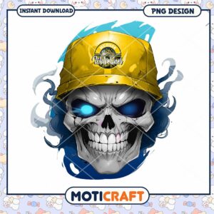 Michigan Wolverines Skull Art PNG Instant Download Design