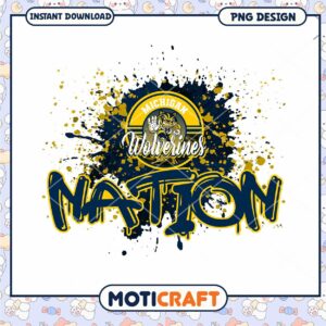 Michigan Wolverines Nation PNG Graphic Instant Download