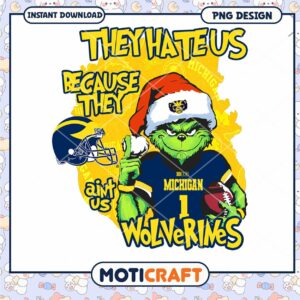 Michigan Wolverines Grinch Christmas PNG Design Download