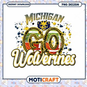 Michigan Wolverines Go Team Spirit PNG Design Download