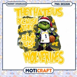 Michigan Wolverines Grinch Basketball PNG Design Download