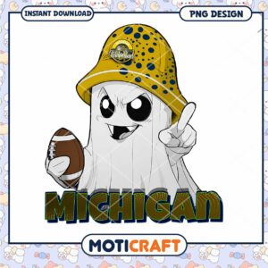 Michigan Wolverines Ghost Football PNG Design Download