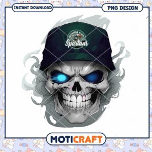 Michigan State Spartans Skull PNG Graphic Design Download