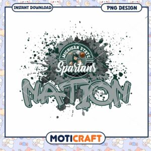 Michigan State Spartans Nation PNG Design Downloadable Art