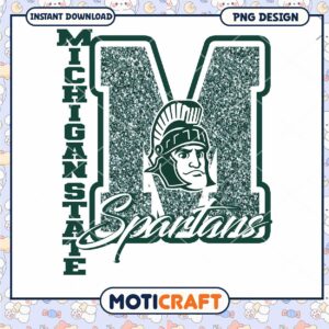Michigan State Spartans Glitter PNG Design for Download