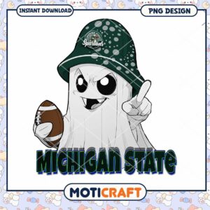 Michigan State Ghost Football PNG Instant Download Design