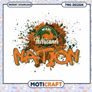 Miami Hurricanes Nation PNG Design Instant Download Art