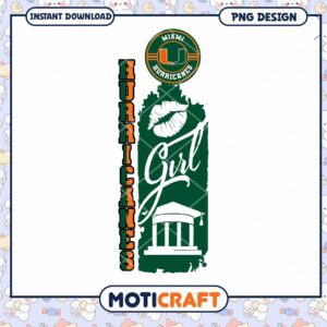 Miami Hurricanes Girl PNG Design Instant Download Art