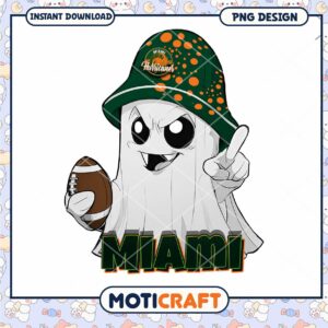 Miami Hurricanes Ghost Character PNG Instant Download Design