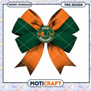 Miami Hurricanes Bow PNG Instant Download Design Gift