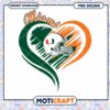 Miami Football Heart Design PNG Instant Download Image