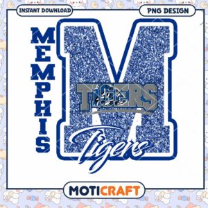 Memphis Tigers Glitter Letter M PNG Design Download