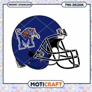Memphis Tigers Football Helmet PNG Design Downloadable Art