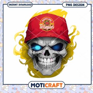 Maryland Terrapins Skull PNG Graphic for Instant Download