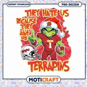 Maryland Terrapins Grinch Football PNG Design Download