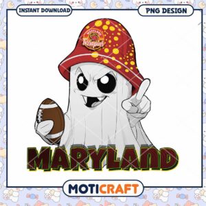 Maryland Terrapins Ghost Football PNG Art Download