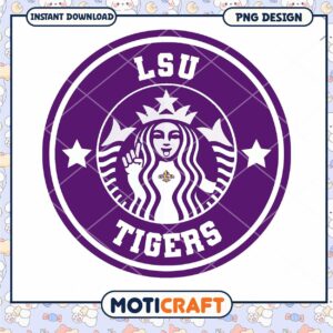 LSU Tigers Starbucks Logo PNG Instant Download Design
