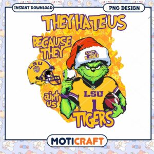 LSU Tigers Grinch PNG Design for Instant Download