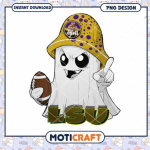 LSU Tigers Ghost Sports PNG Design for Download