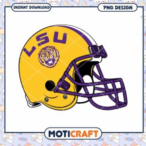 LSU Tigers Football Helmet PNG Digital Download Art